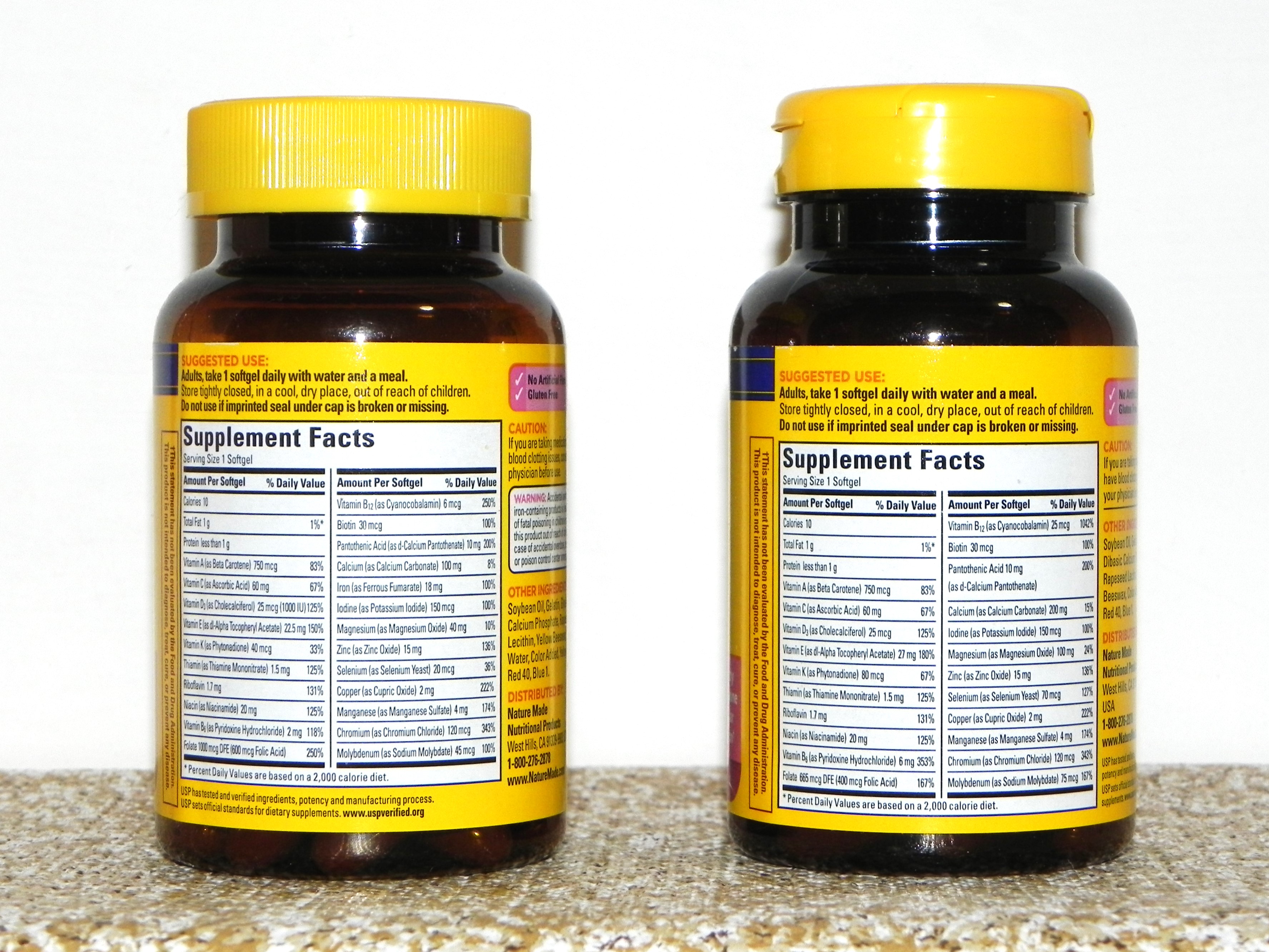 Object, Multi-Vitamin, Nutritions facts.